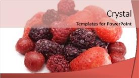  Presentation with frozen - Colorful theme enhanced with pile of frozen mixed berries backdrop and a coral colored foreground