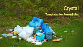  Presentation with green nature - Slide deck enhanced with pile of garbage on green background and a tawny brown colored foreground