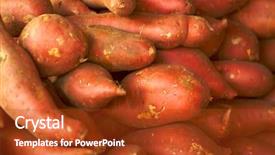  Presentation with market - PPT theme with pile of garnet yams background and a crimson colored foreground