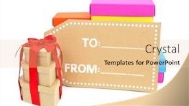  Presentation with gift - Audience pleasing PPT theme consisting of gift boxes of different backdrop and a lemonade colored foreground