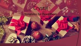  Presentation with christmas borders ornament border - Slide set enhanced with pile of gifts and christmas background and a red colored foreground