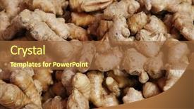  Presentation with ginger and oil - Beautiful slide set featuring pile of ginger texture background backdrop and a red colored foreground