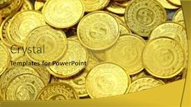  Presentation with gold - Presentation with pile-of-gold-coins-background background and a yellow colored foreground