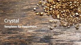  Presentation with geology - Slide set having pile of gold nugget grains background and a  colored foreground