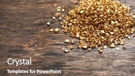  Presentation with gold nugget - Beautiful PPT theme featuring pile of gold nugget grains backdrop and a violet colored foreground