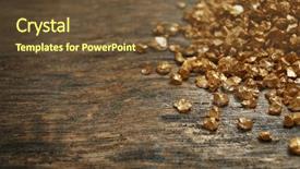 Presentation with gold nugget - Presentation design featuring pile of gold nugget grains background and a  colored foreground