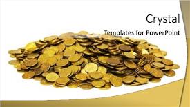  Presentation with abstract yellow gold and white - Slides having pile of golden coins isolated background and a white colored foreground
