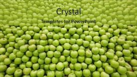  Presentation with green apple - Slide deck consisting of pile of green apples forming background and a yellow colored foreground