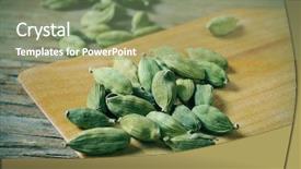  Presentation with cardamom - PPT layouts with pile of green cardamom seeds background and a seafoam green colored foreground