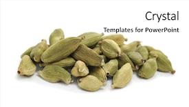  Presentation with cardamom - Audience pleasing presentation theme consisting of pile of green cardamom seeds backdrop and a white colored foreground