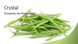  Presentation with french beans - Amazing theme having pile of green french beans backdrop and a  colored foreground