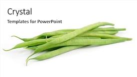  Presentation with french beans - Audience pleasing presentation consisting of pile of green french beans backdrop and a  colored foreground
