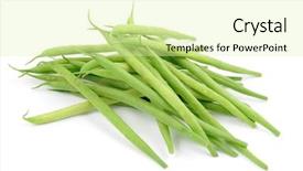  Presentation with french beans - Presentation theme featuring pile of green french beans background and a  colored foreground