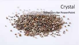  Presentation with seed - Colorful slides enhanced with pile of healthy chia seeds backdrop and a sky blue colored foreground