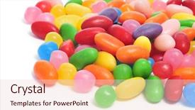  Presentation with jelly bean - Theme having pile of jelly bean background and a lemonade colored foreground