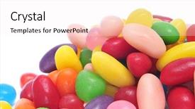  Presentation with jelly bean - Cool new theme with pile of jelly beans backdrop and a sky blue colored foreground