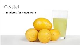  Presentation with lemons - PPT layouts enhanced with pile of lemons and a glass of lemonade background and a white colored foreground