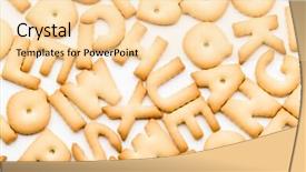  Presentation with biscuit - PPT theme with pile of letter biscuit background and a lemonade colored foreground