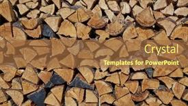  Presentation with stage - Colorful slide set enhanced with pile-of-logs-cut backdrop and a red colored foreground