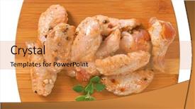  Presentation with cutting board - Cool new slide deck with pile of marinated chicken wings backdrop and a  colored foreground