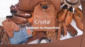  Presentation with fashion accessories - Beautiful PPT theme featuring pile-of-men-s-fashion backdrop and a red colored foreground