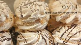  Presentation with kiss - PPT theme enhanced with pile-of-meringue-kiss background and a coral colored foreground