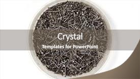  Presentation with nail salon beauty nails concept - Theme with pile of metal nails isolated background and a gray colored foreground