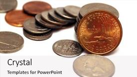  Presentation with money back - Audience pleasing theme consisting of pile of money isolated on a white back ground backdrop and a light gray colored foreground