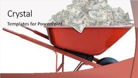  Presentation with wheel - Amazing slide deck having pile of money backdrop and a white colored foreground