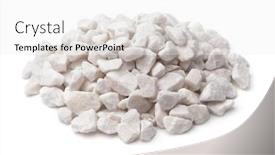  Presentation with marble - Slide set with pile-of-natural-crushed-marble background and a white colored foreground