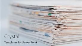  Presentation with newspapers - Slide set consisting of pile-of-newspapers-on-table background and a lemonade colored foreground