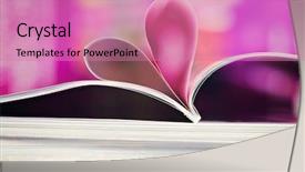  Presentation with newspapers - Theme having pile of newspapers with heart background and a coral colored foreground