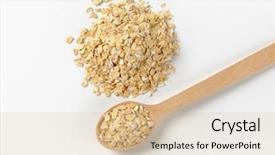  Presentation with oat - Presentation theme having pile of oat flakes background and a lemonade colored foreground