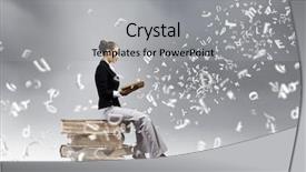  Presentation with business book - Presentation design with pile of old book background and a light gray colored foreground