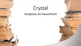  Presentation with old books pen - Presentation consisting of pile of old books isolated background and a white colored foreground