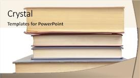  Presentation with old papers - Audience pleasing theme consisting of pile of old books side backdrop and a lemonade colored foreground