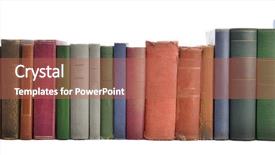  Presentation with history - Beautiful slide set featuring pile of old books backdrop and a coral colored foreground