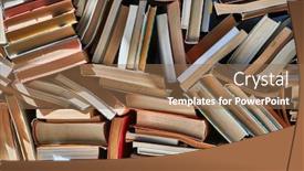  Presentation with stack of old books - Cool new slide set with pile-of-old-books backdrop and a coral colored foreground