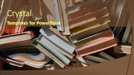  Presentation with pile - Cool new theme with pile-of-old-books backdrop and a tawny brown colored foreground