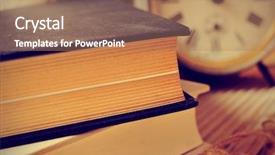  Presentation with old bible - Slide deck featuring rings bible - closeup of a pile background and a coral colored foreground