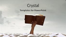  Presentation with old book - Amazing slides having pile of old books backdrop and a light gray colored foreground