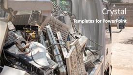  Presentation with waste - Audience pleasing presentation theme consisting of pile-of-old-computer-waste backdrop and a gray colored foreground