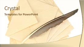  Presentation with old letter - Beautiful PPT layouts featuring pile of old letters backdrop and a cream colored foreground