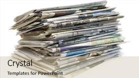  Presentation with old newspaper - Audience pleasing slides consisting of pile of old newspapers isolated backdrop and a soft green colored foreground