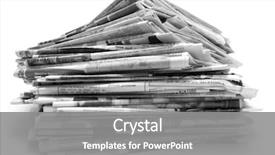  Presentation with old newspaper - Cool new theme with pile of old newspapers isolated backdrop and a gray colored foreground