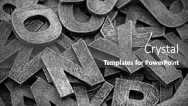  Presentation with letters - PPT theme having pile-of-old-vintage-wooden background and a gray colored foreground