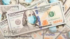  Presentation with medical face mask - Beautiful slides featuring pile-of-one-hundred-dollar backdrop and a soft green colored foreground