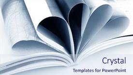  Presentation with magazines - Beautiful presentation theme featuring pile of open magazines isolated on white background backdrop and a sky blue colored foreground