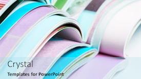  Presentation with magazines - Beautiful slide set featuring pile of opened magazines backdrop and a arctic colored foreground