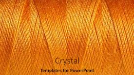  Presentation with thread - Audience pleasing PPT layouts consisting of pile-of-orange-bobbins backdrop and a gold colored foreground
